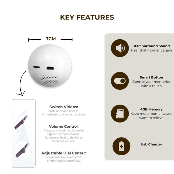 OrbofLove™ - Customisable Audio & Video Glass Ball